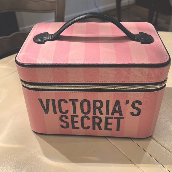 PINK Victoria's Secret Accessories - Victoria Secret Train Case, light and dark pink with black lettering